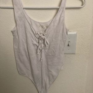 White tie front body suit